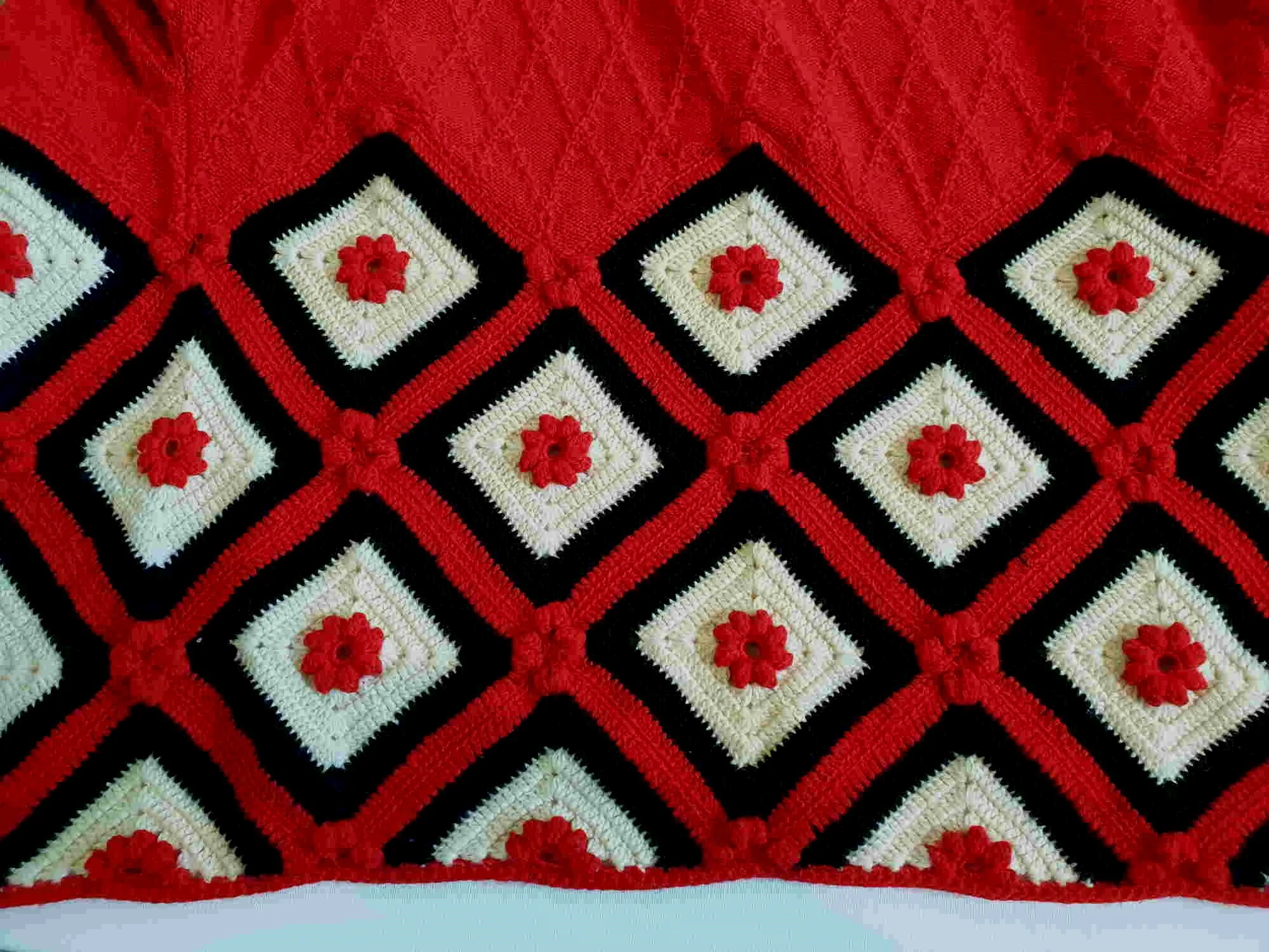 1970s Red Granny Squares Jacket