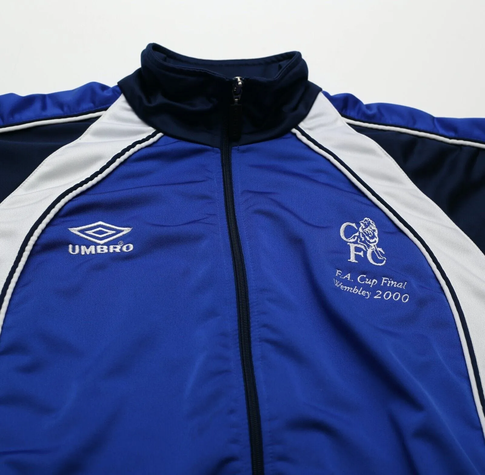 1999/00 CHELSEA Vintage Umbro FA CUP FINAL 2000 Football Track Top Jacket (S/M)