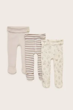 3-Pack Organic Cotton Footed Pants