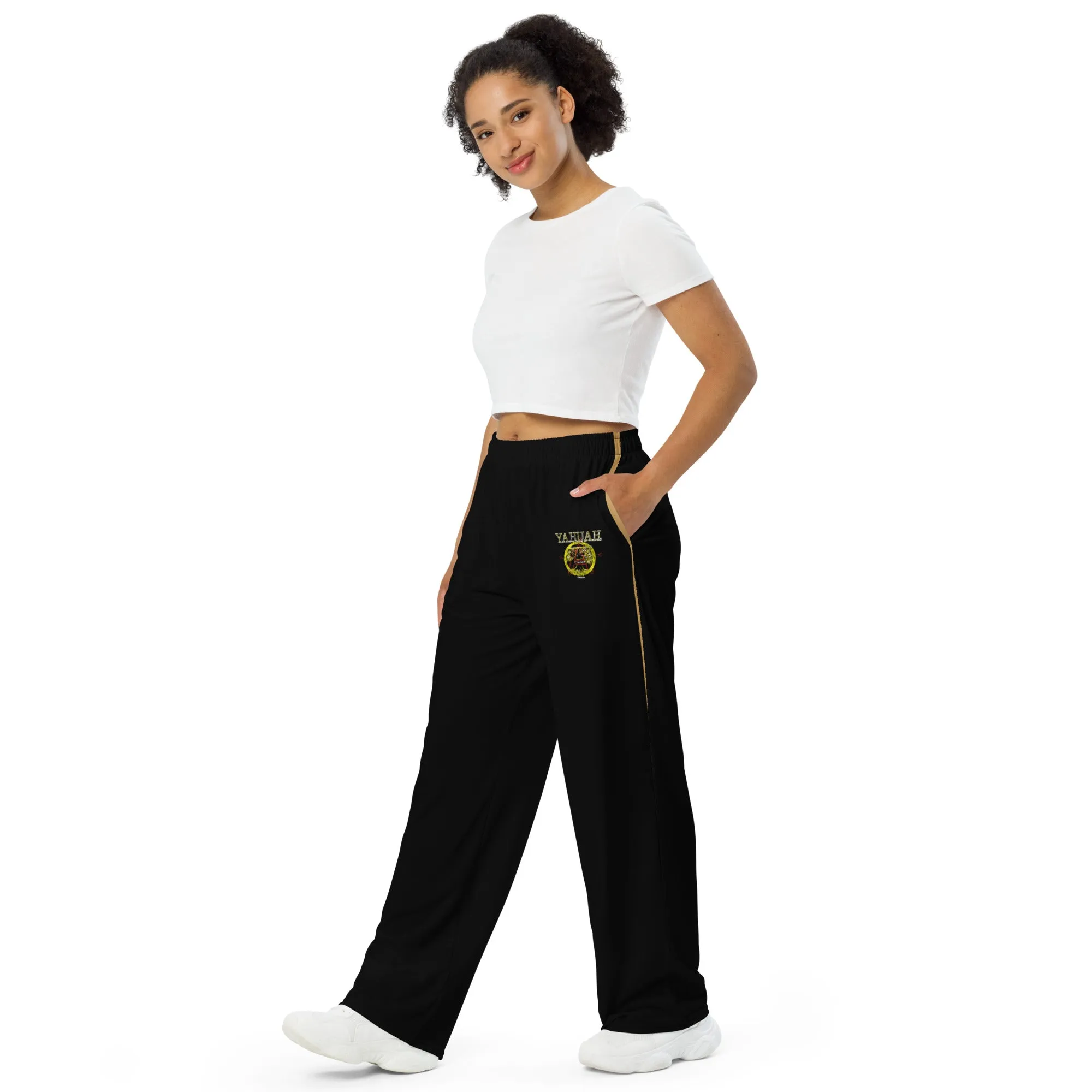 A-Team 01 Gold Designer Unisex Wide Leg Sweatpants