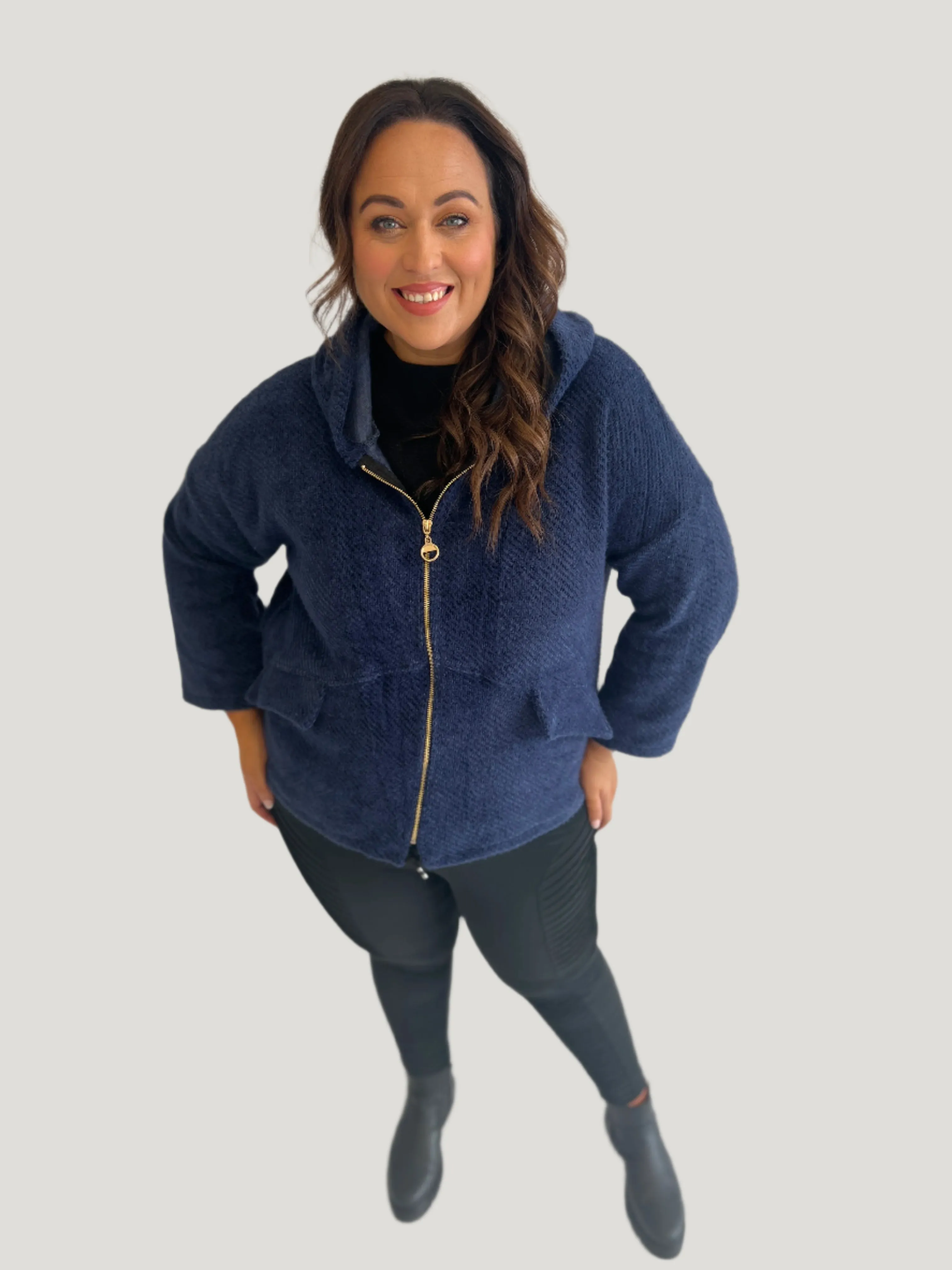 Adriana Cosy Jacket in Navy