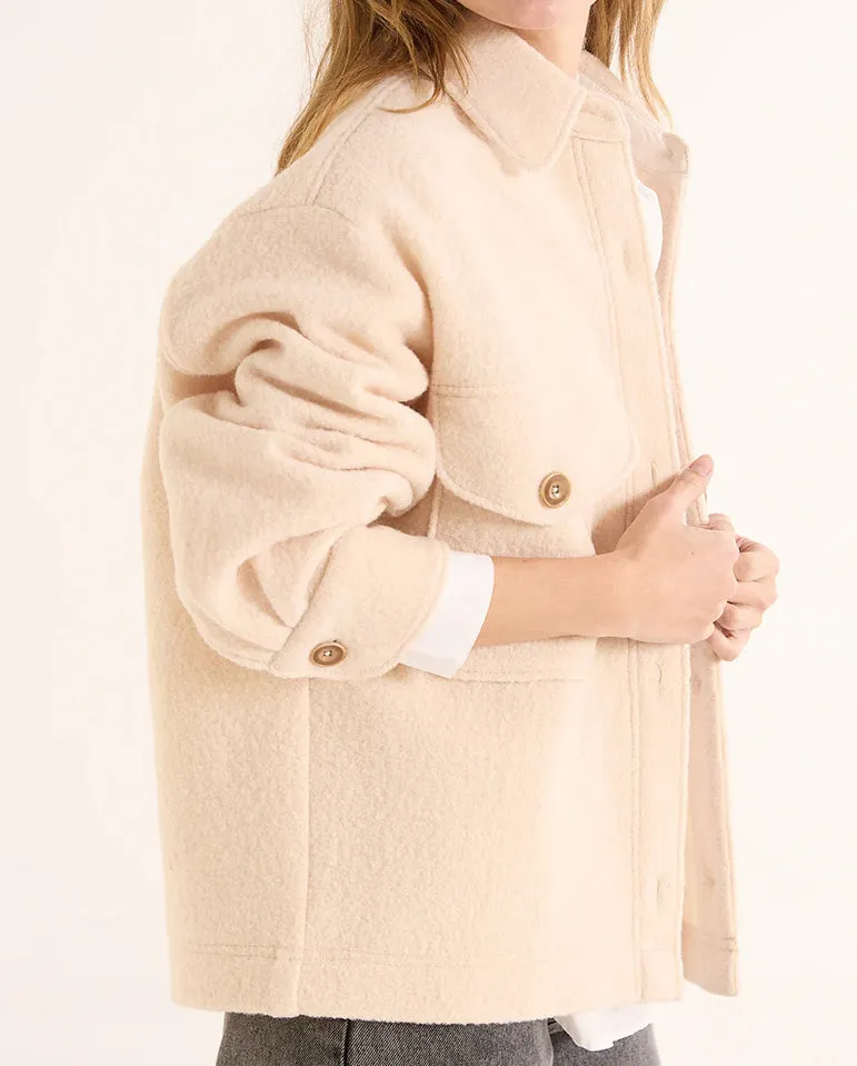 Aime Boiled Wool Jacket IVORY