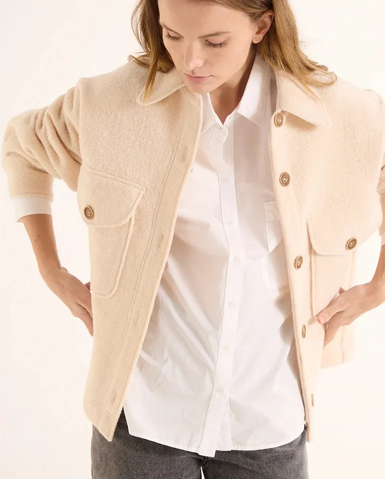 Aime Boiled Wool Jacket IVORY