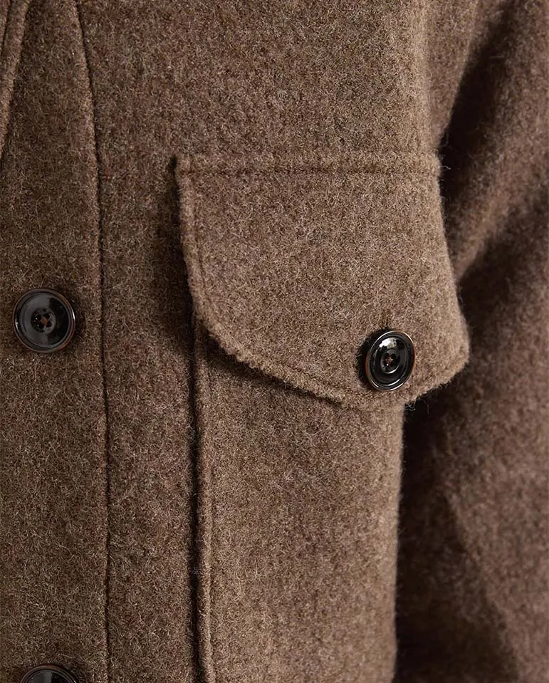 Aime Boiled Wool Jacket Peat