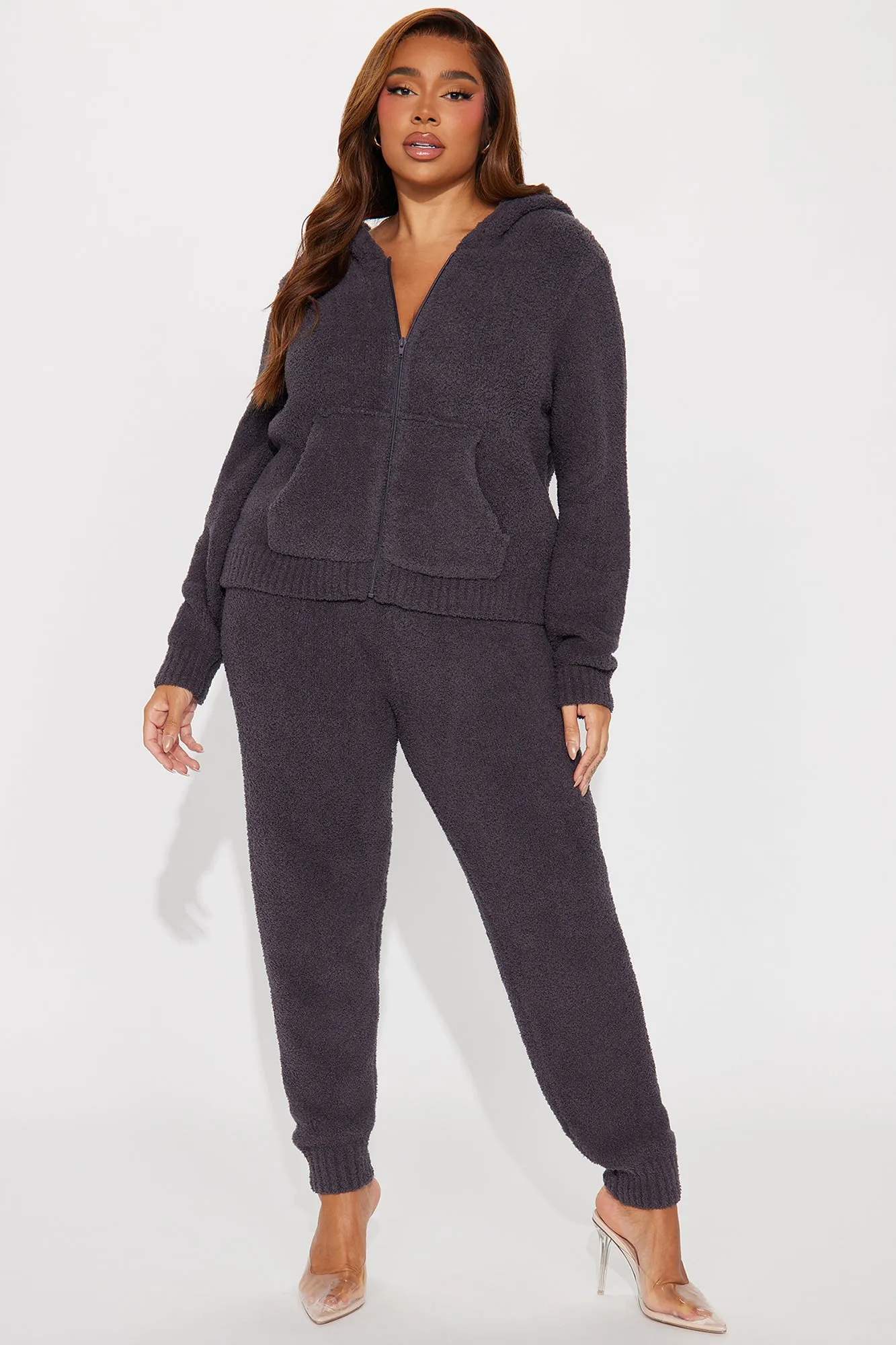 Always Extra Cozy Pant Set - Charcoal