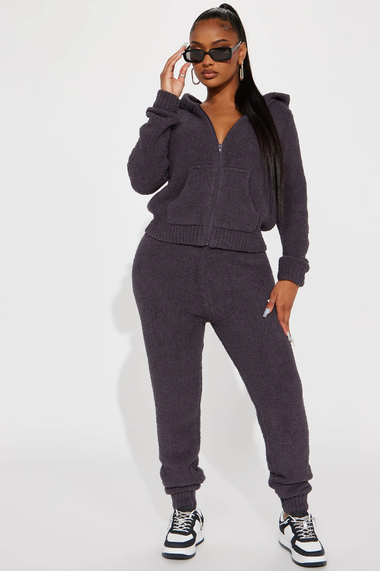 Always Extra Cozy Pant Set - Charcoal