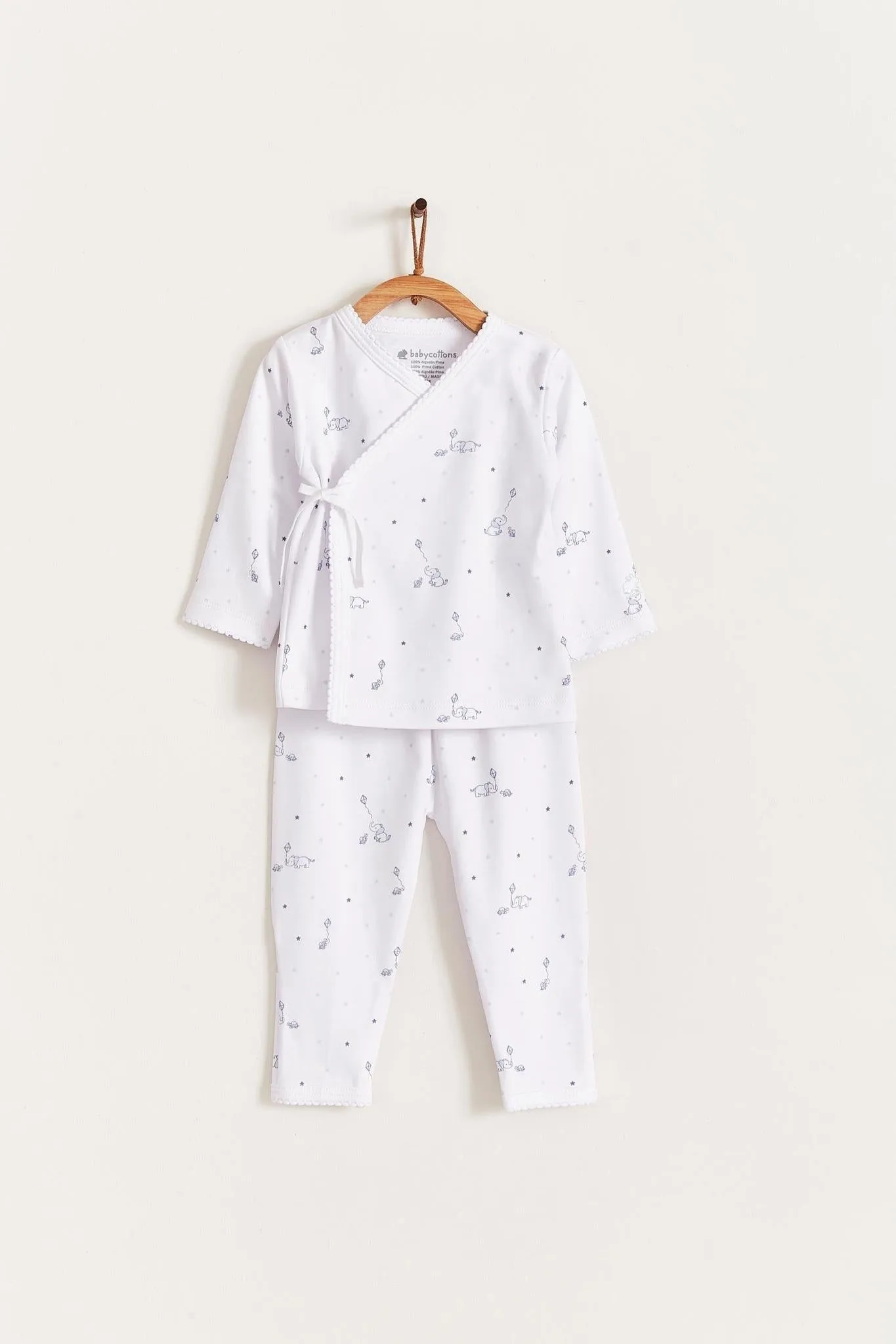 Babycottons Celine & Bernie Kimono Set White & Light Blue