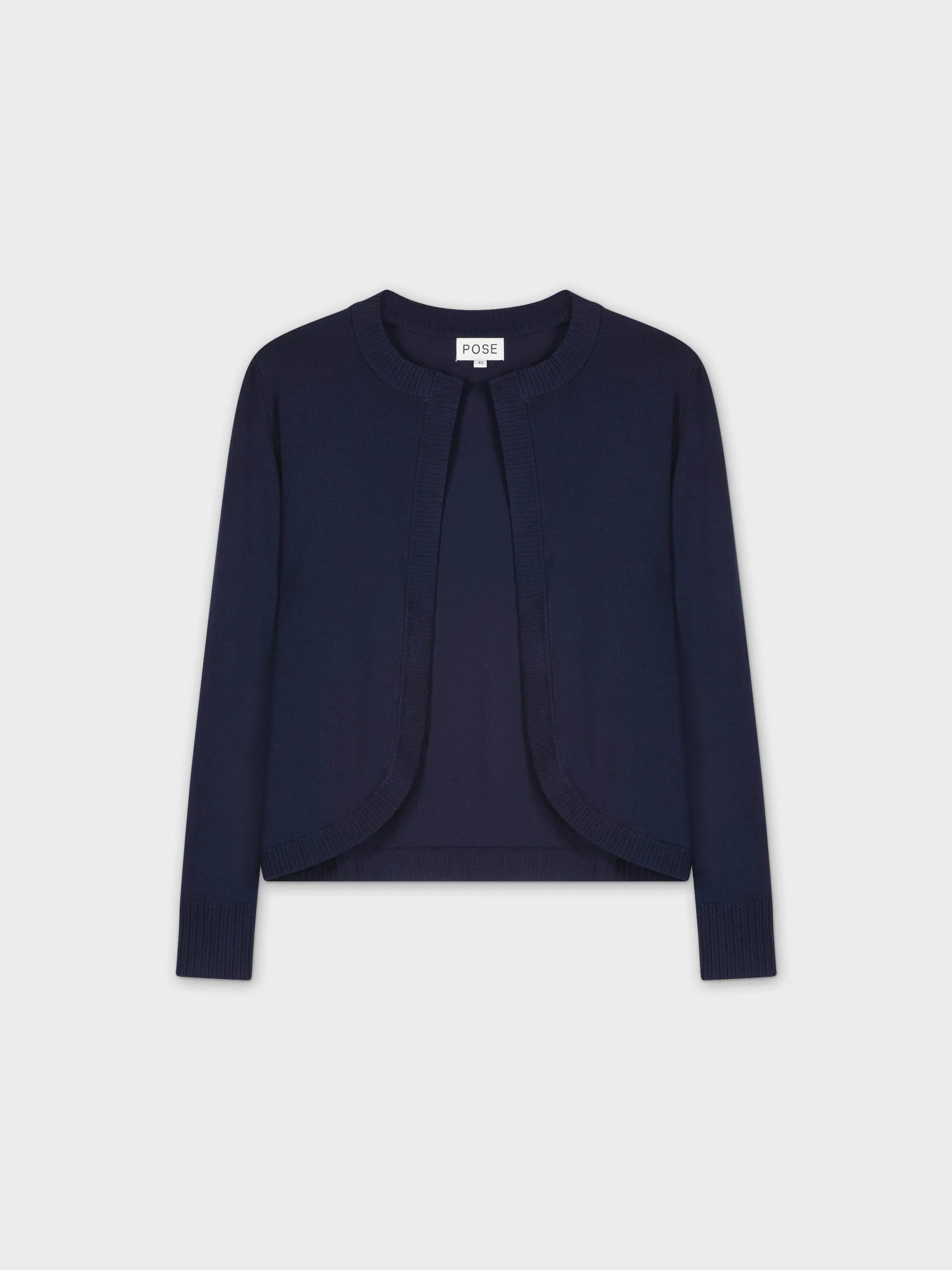 BANDED SHRUG-NAVY