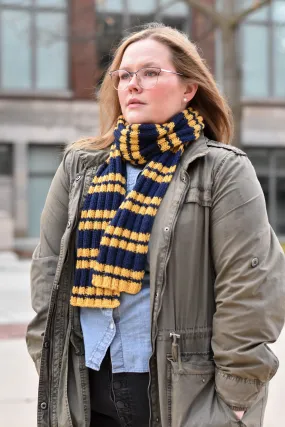 Basic Striped Scarf Kit--Maize & Blue (Berroco Lanas)