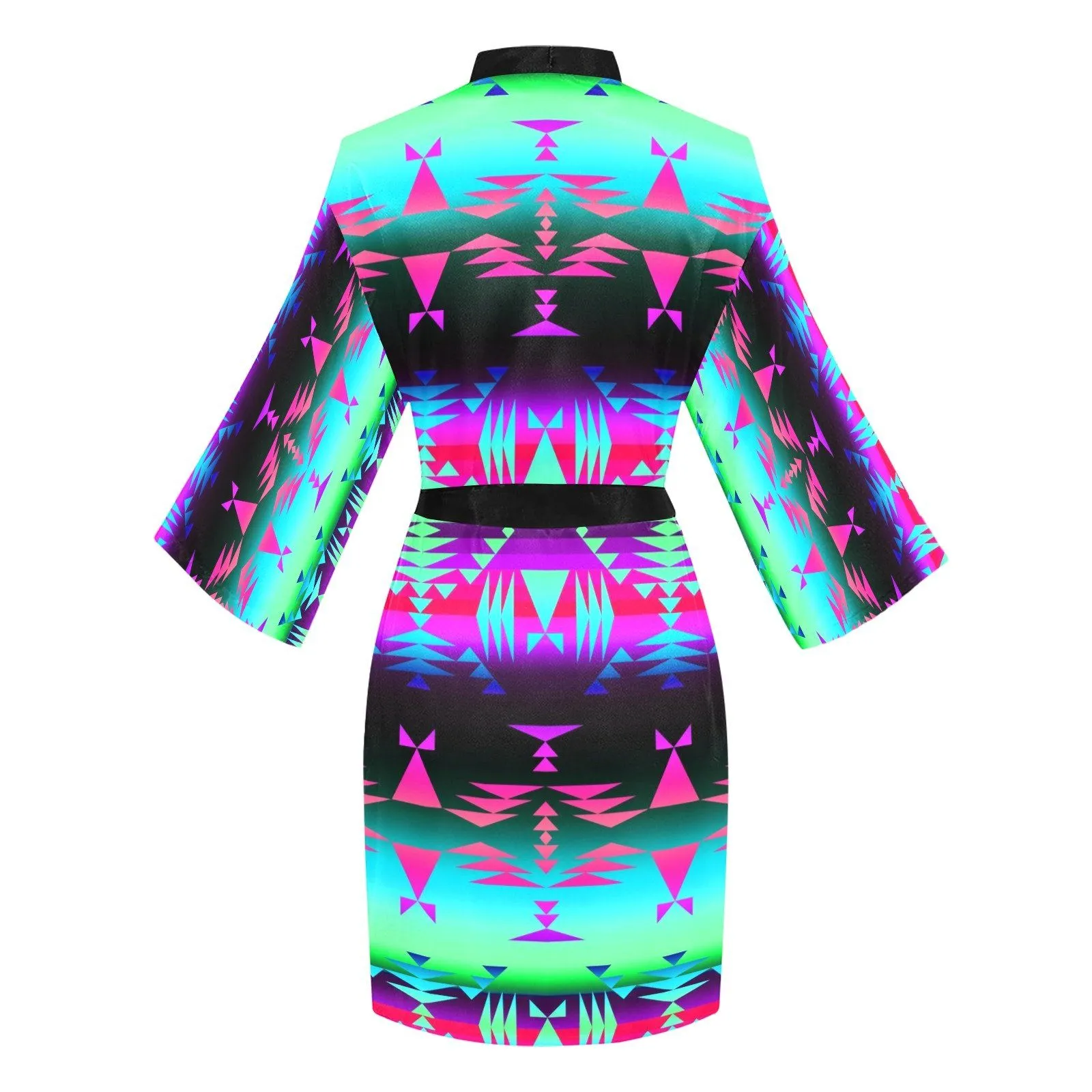 Between the Rocky Mountains Long Sleeve Satin Robe