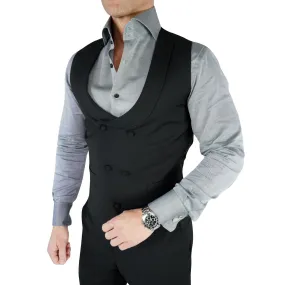 Black Double Breasted Waistcoat @ The Vault