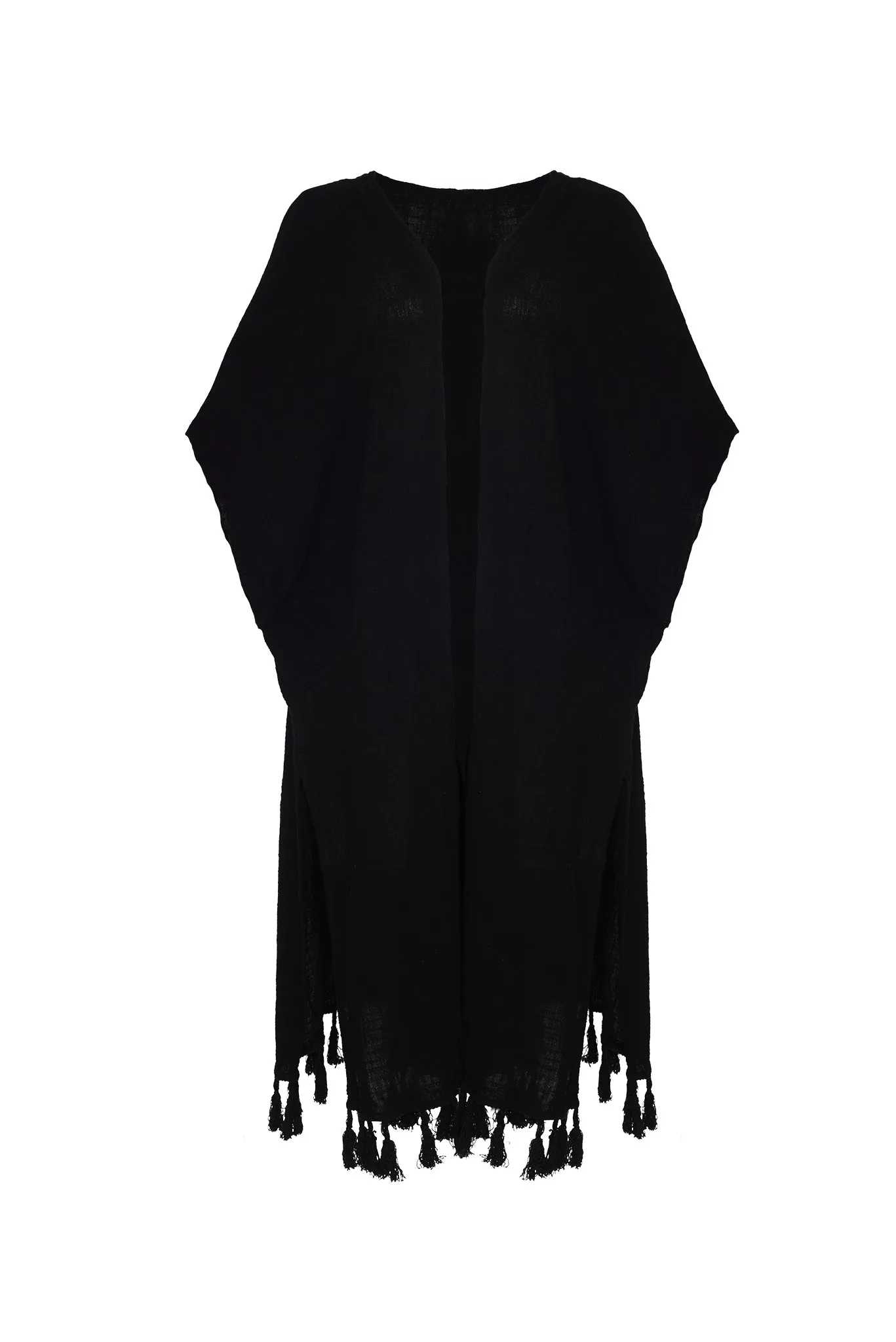 Black- High Slit Kimono