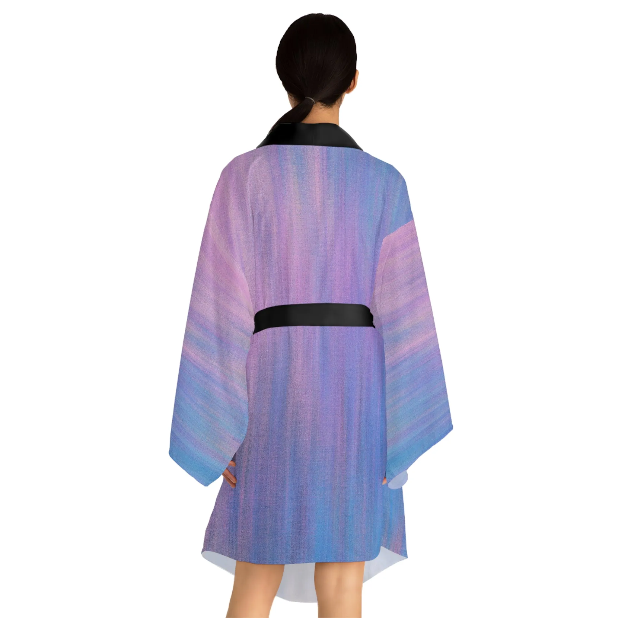 Blue & Purple Metalic - Inovax Long Sleeve Kimono Robe