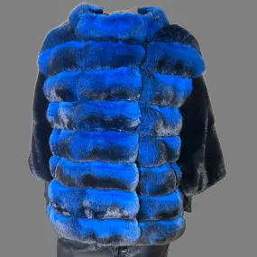 Blue chinchilla and ranch mink jacket