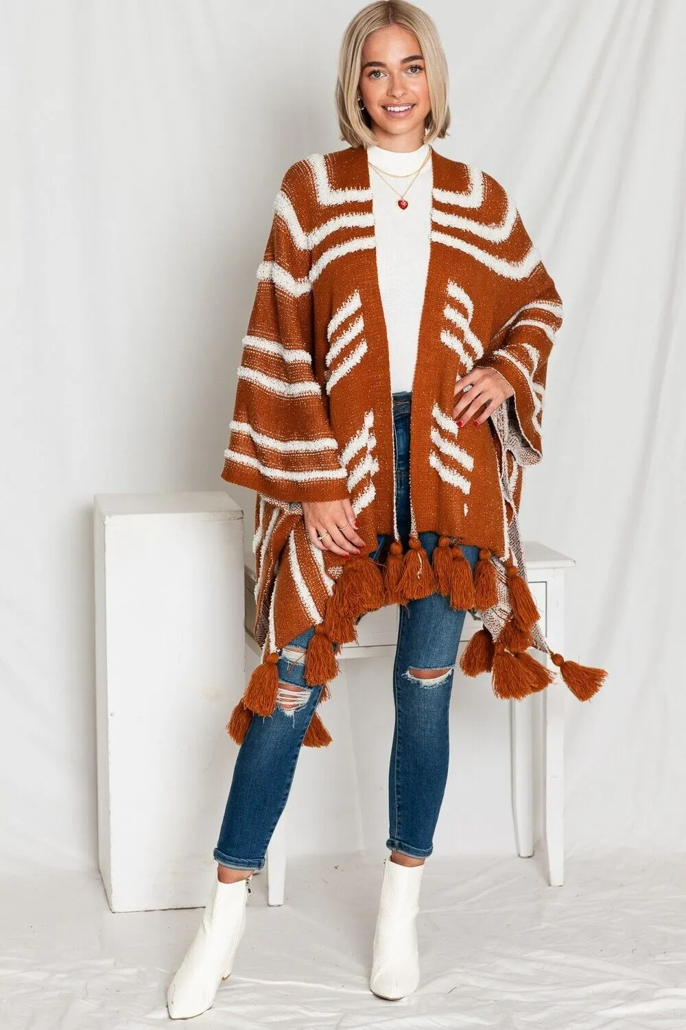 Boho Breeze Camel Kimono Wrap (OS up to 4X)