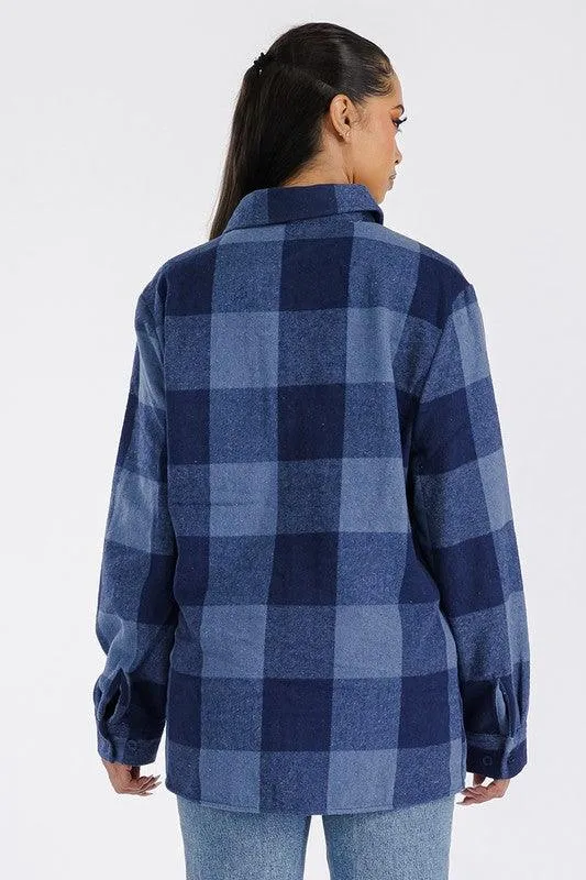 Boyfriend Oversized Soft Flannel Shacket Shirt