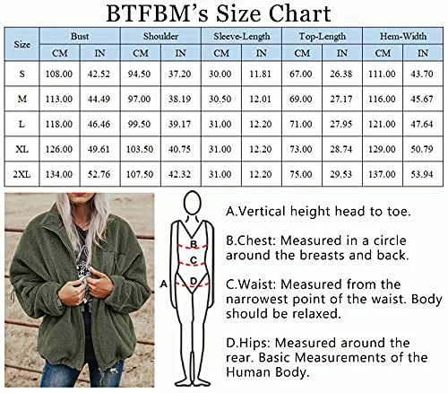 BTFBM Women Long Sleeve Full Zip Jackets Casual Solid Color Loose Fleece Short Teddy Coats Jacket Outerwear With Pockets(Solid Green, Medium)