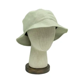 Bucket hat in beige crepe kimono