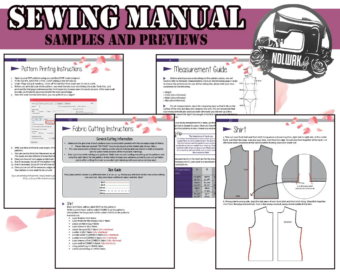 BUNDLE JUNIOR size Japanese Uniform Cosplay Sewing Pattern/Downloadable PDF File