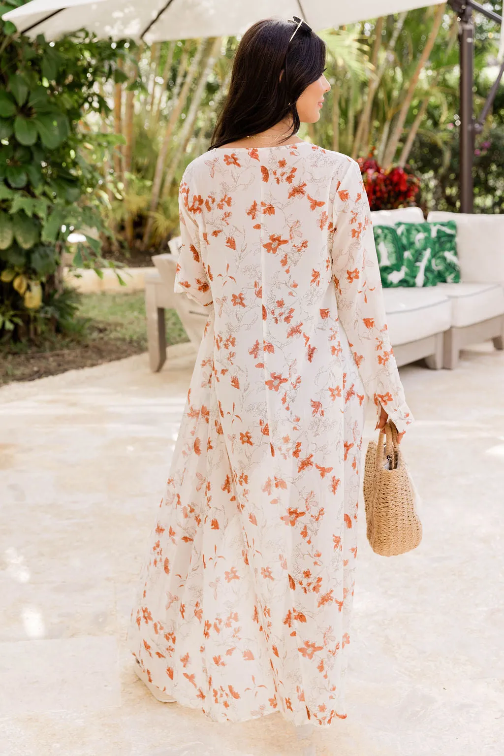 Buy Me A Rose Ivory / Rust Floral Kimono FINAL SALE