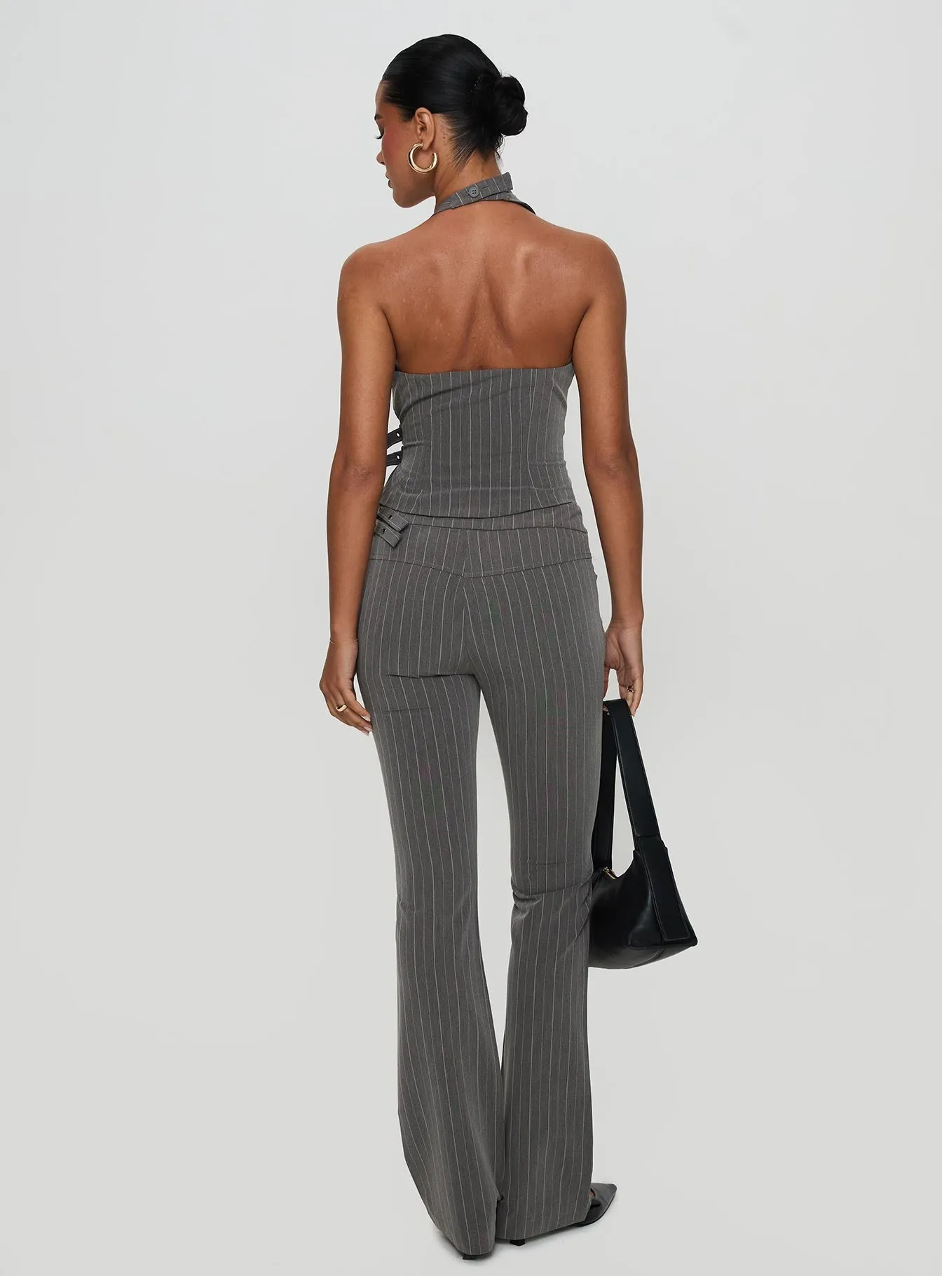 Calexico Buckle Pant Grey Pinstripe