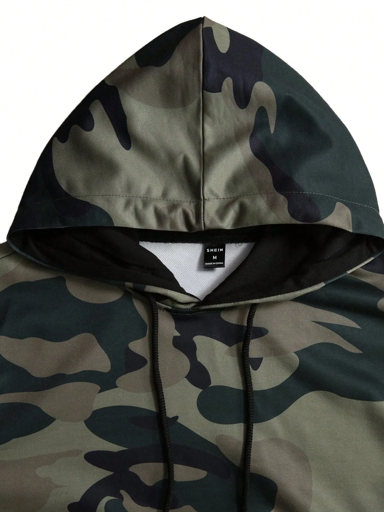 Camo Print Drawstring Hoodie and Joggers