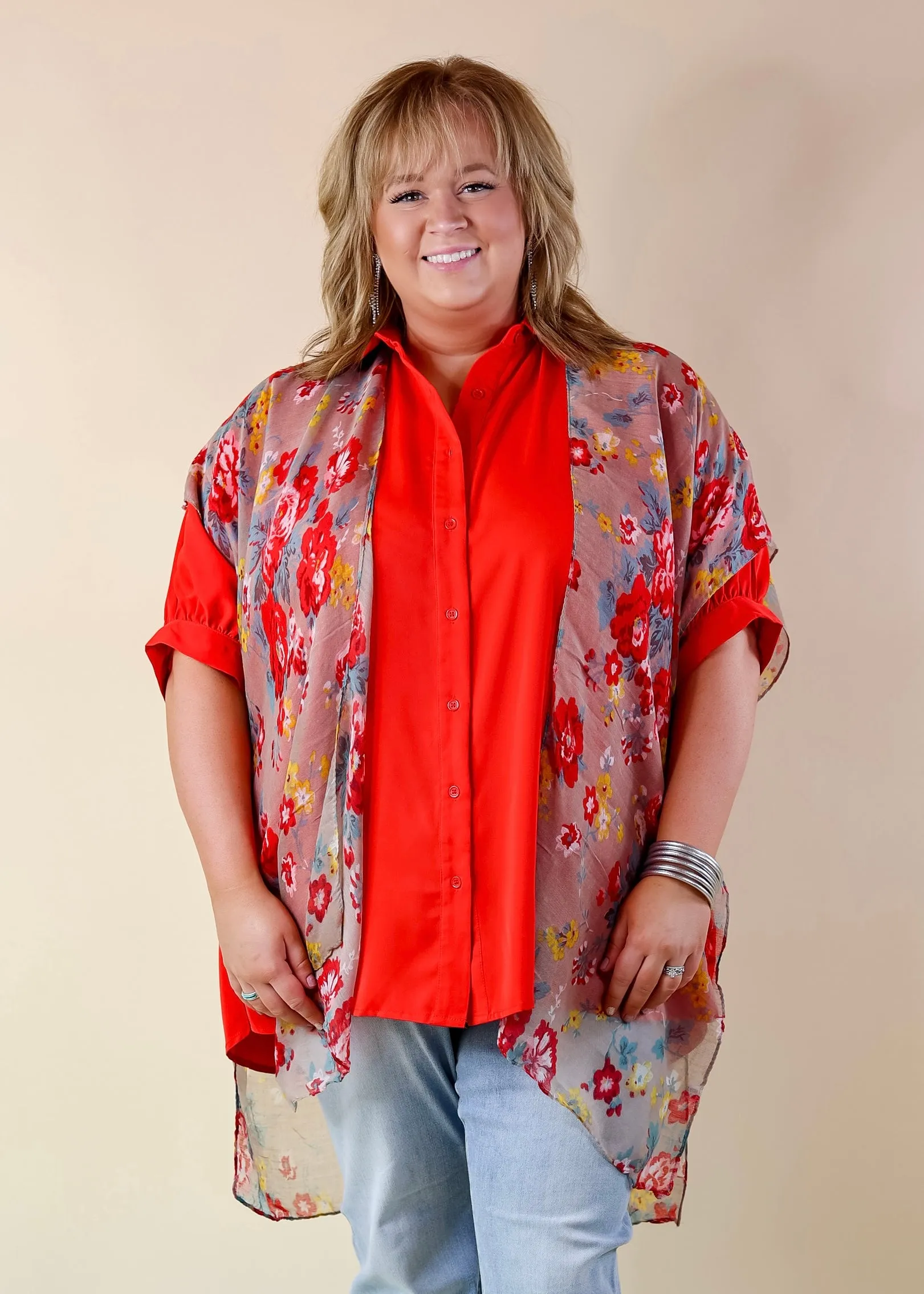 Can't Stop Won't Stop Sheer Kimono in Floral Print