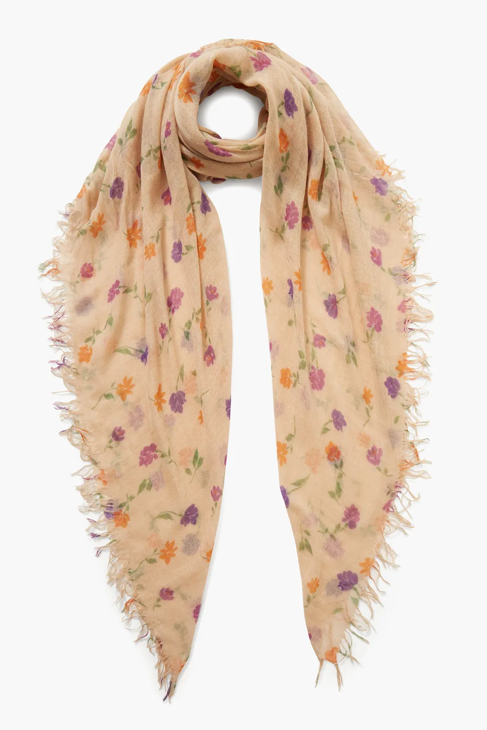 Chan Luu Floral Print Scarf