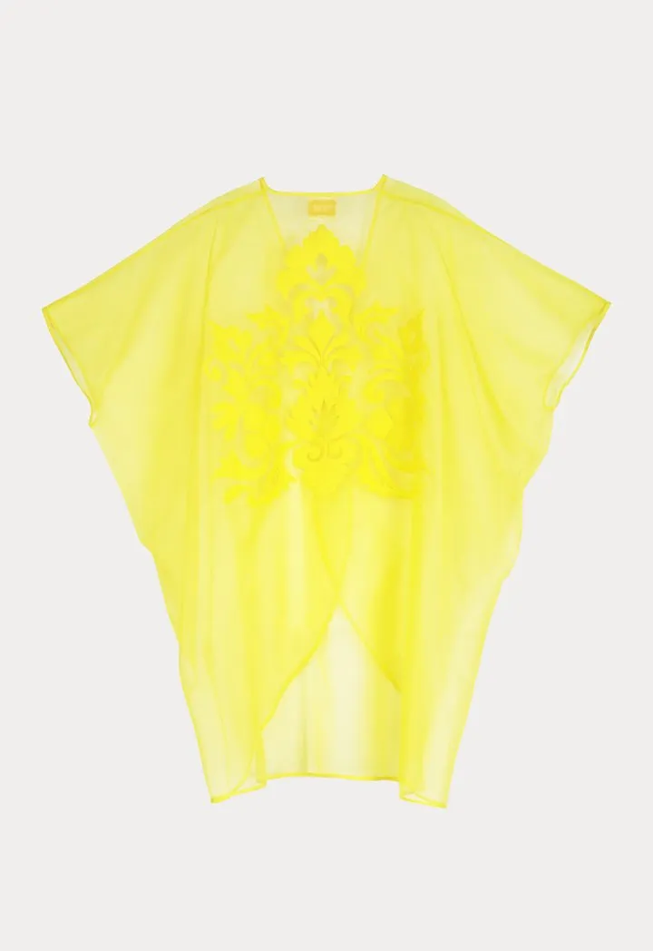 Choice Organza Kimono Jacket Yellow