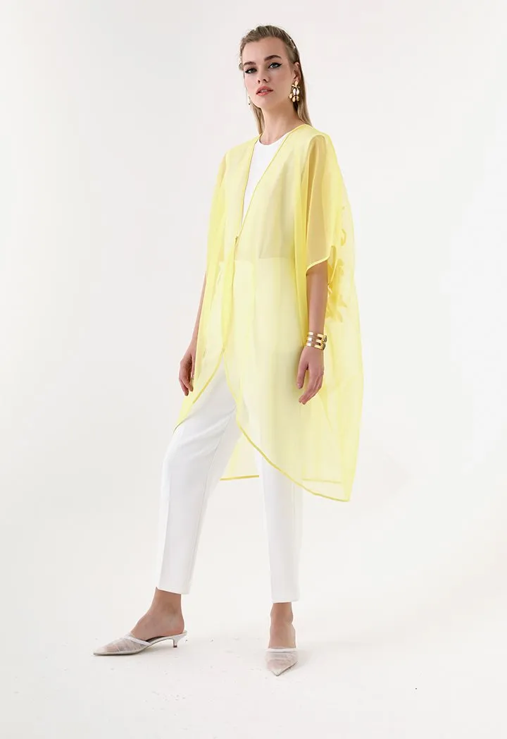 Choice Organza Kimono Jacket Yellow