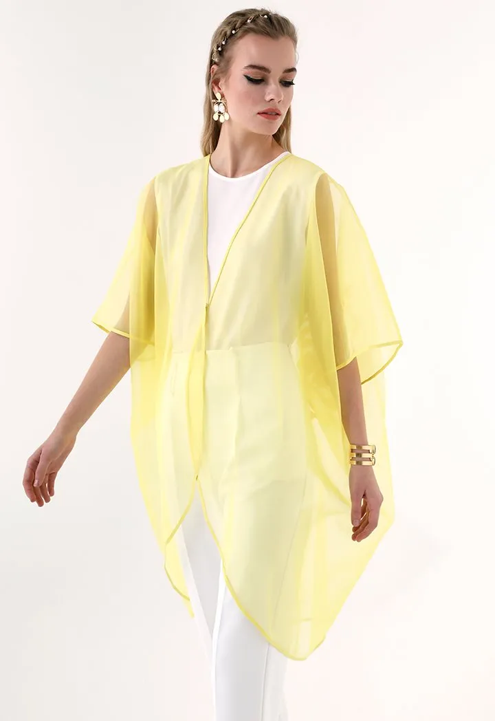 Choice Organza Kimono Jacket Yellow