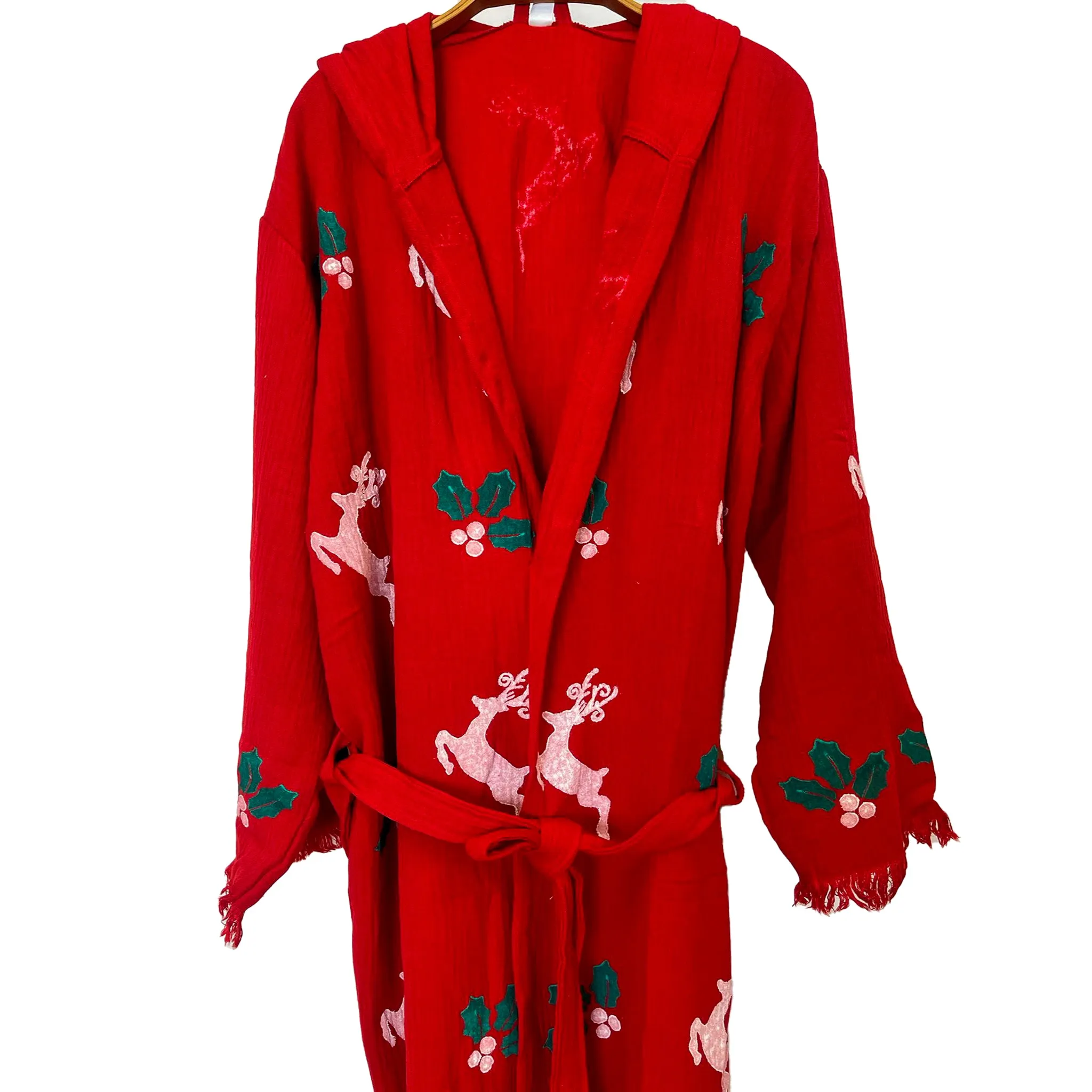 Christmas Design Muslin Kimono