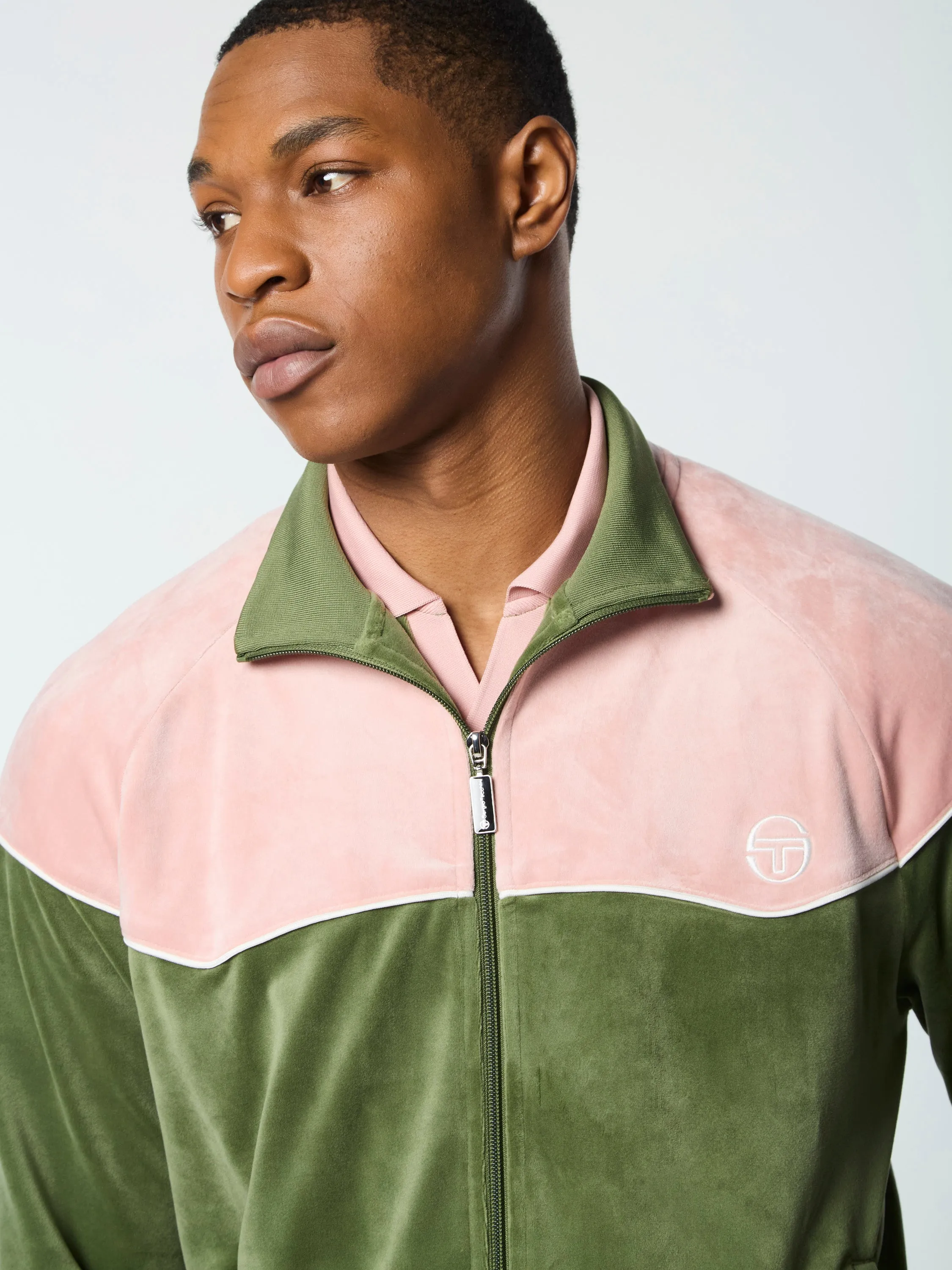 Cielo Velour Track Jacket- Bronze Green