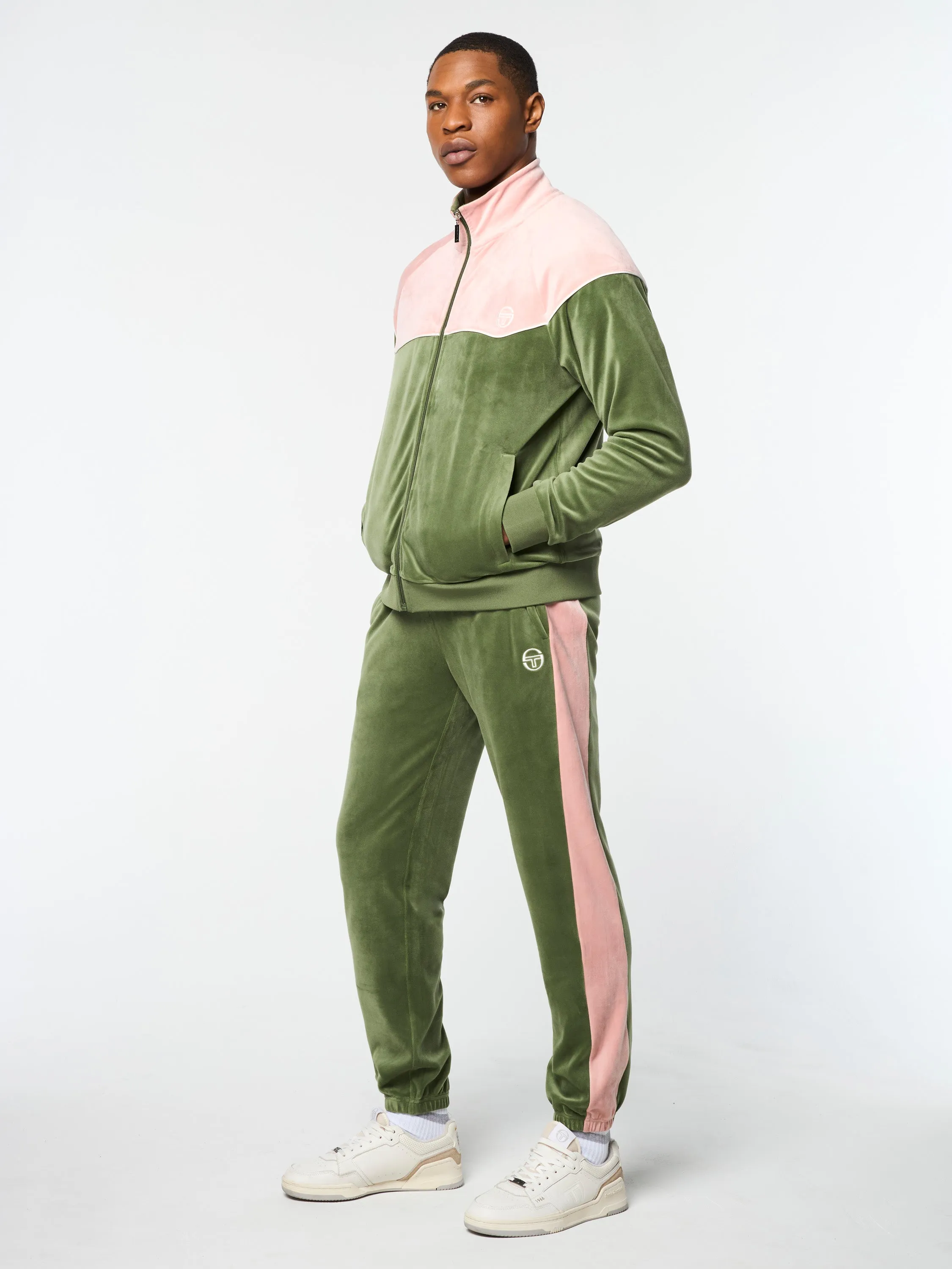 Cielo Velour Track Jacket- Bronze Green