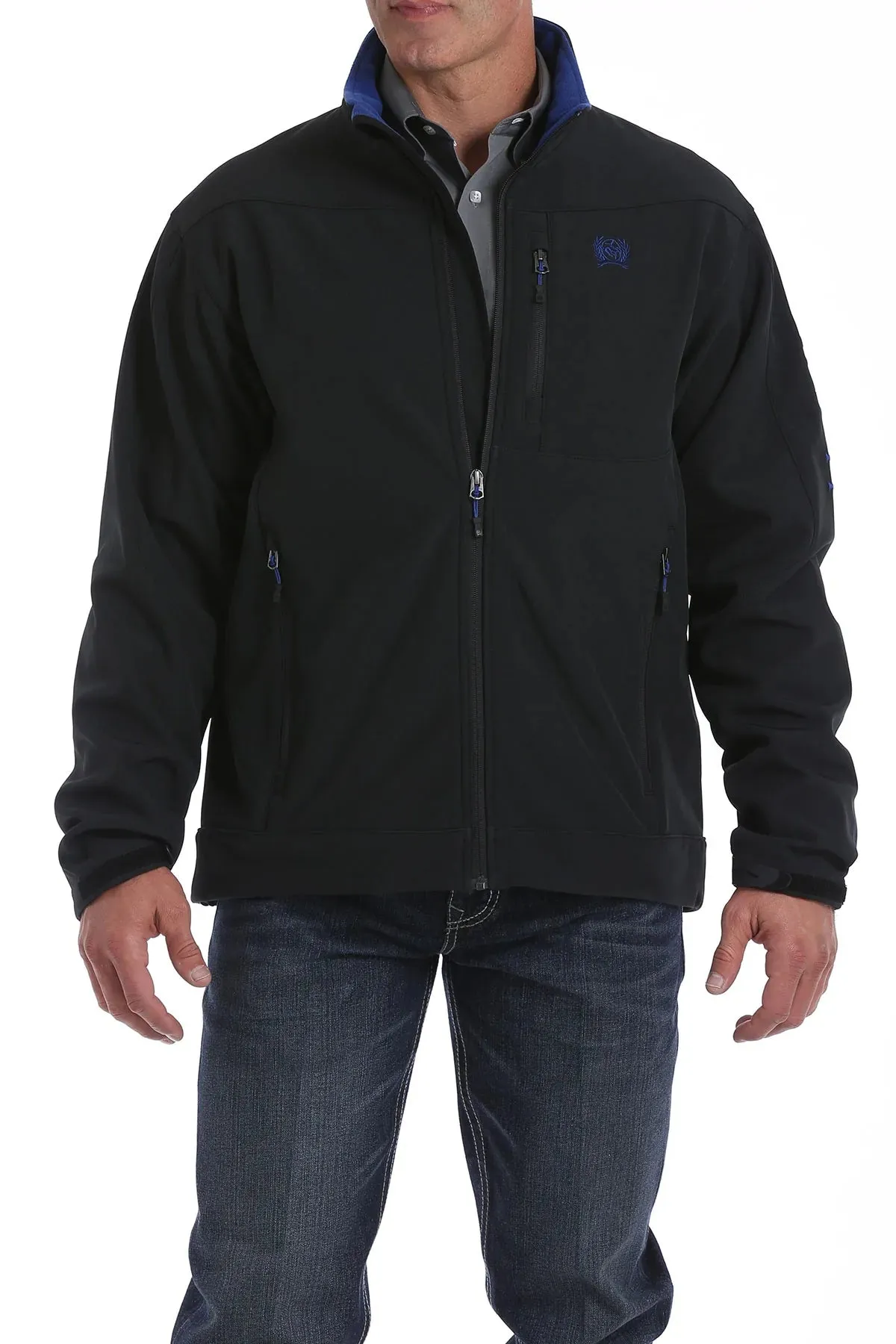 Cinch Mens Bonded Jacket - Black/Royal Blue