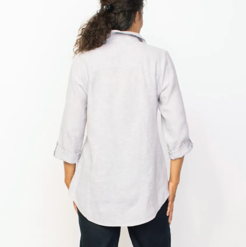 Classic Linen Shaped Shirt - Gull (Only XXL Left)