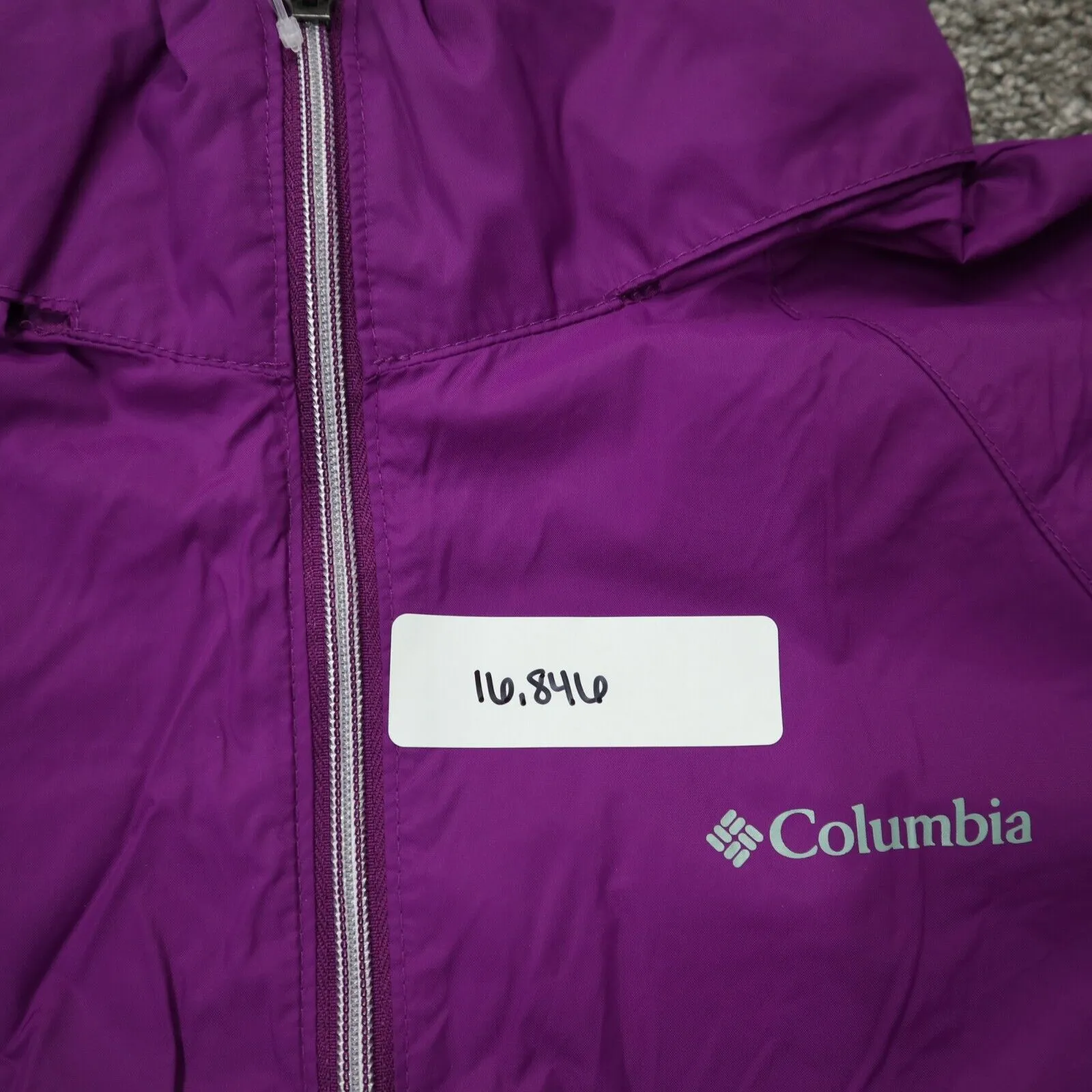 Columbia Sportswear Mens Windbreaker Jacket Full Zip Long Sleeve Purple SZ 23.5L