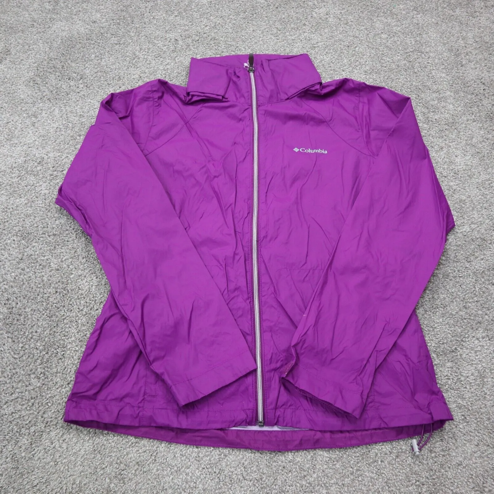 Columbia Sportswear Mens Windbreaker Jacket Full Zip Long Sleeve Purple SZ 23.5L