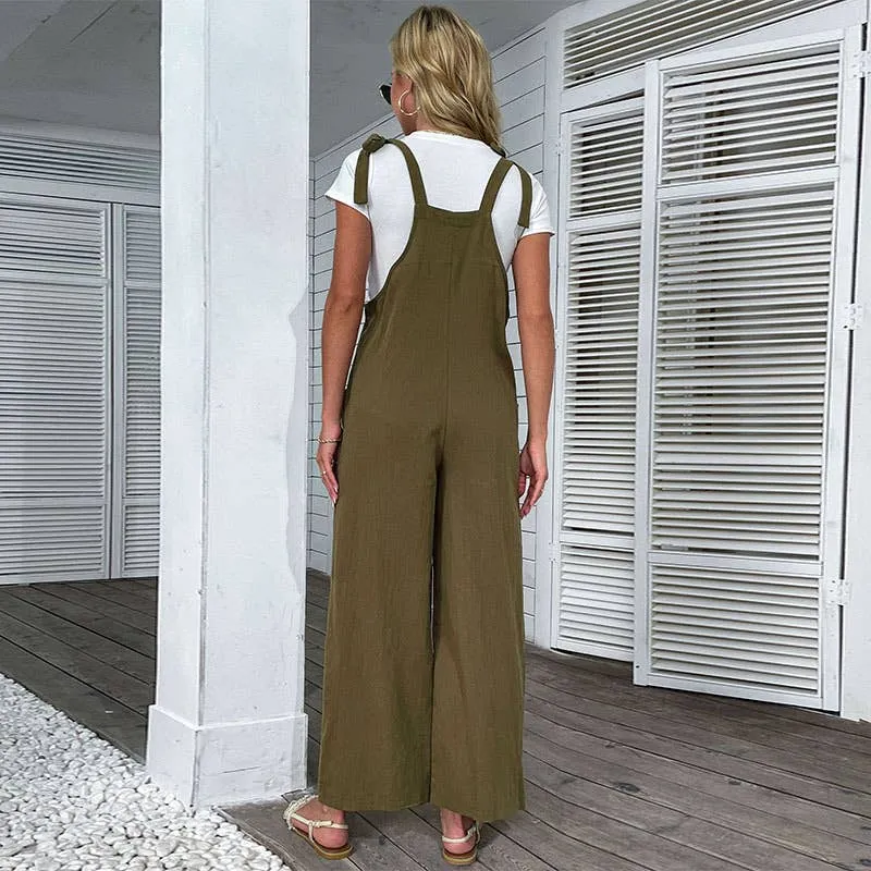 COTTON AND LINEN PLEATED JUMPSUIT_CWSJS0622