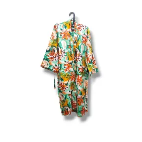 COTTON HAND PRINTED KIMONO ROBE dy1