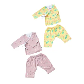 Cotton Kimono Co-Ord Set For Newborn Baby | Pack Of 2 | Multicolour