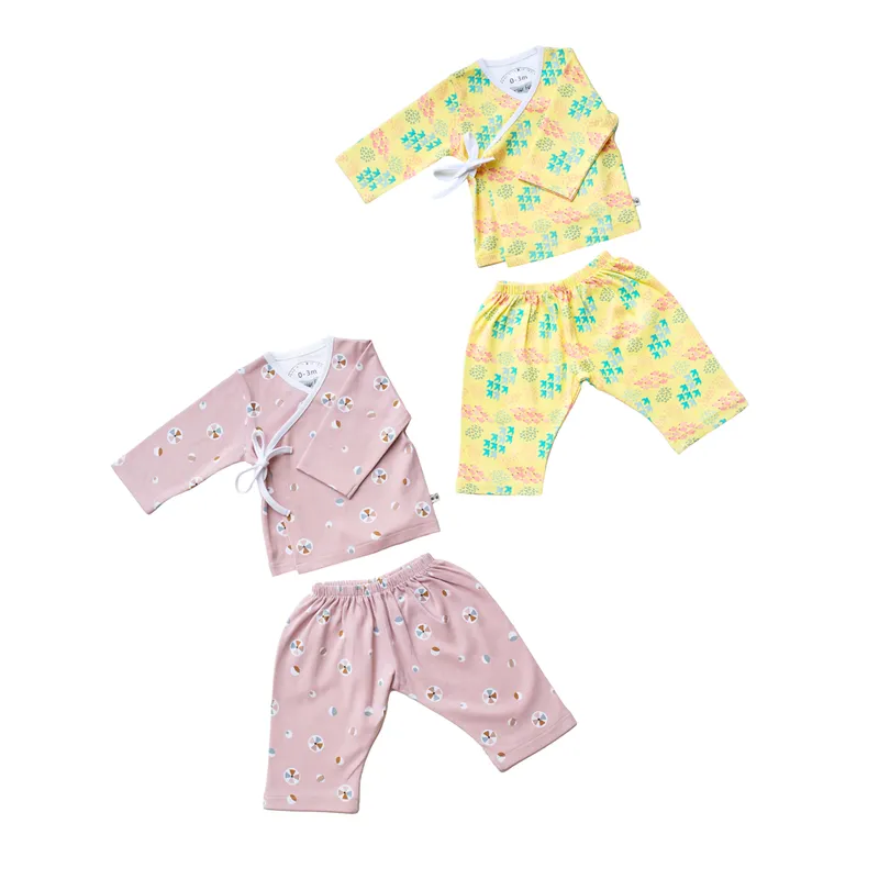 Cotton Kimono Co-Ord Set For Newborn Baby | Pack Of 2 | Multicolour