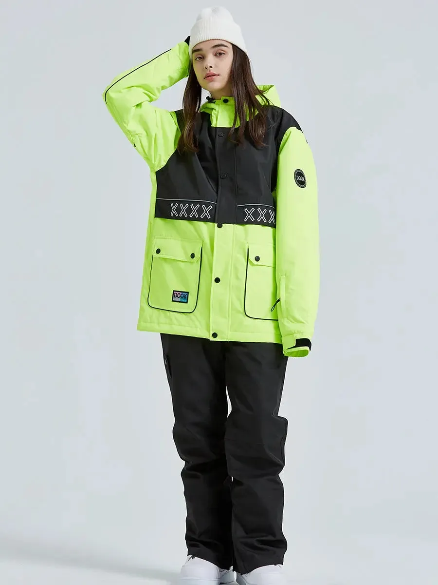 Couple Windproof Women Ski Snowboarding Cargo Jacket