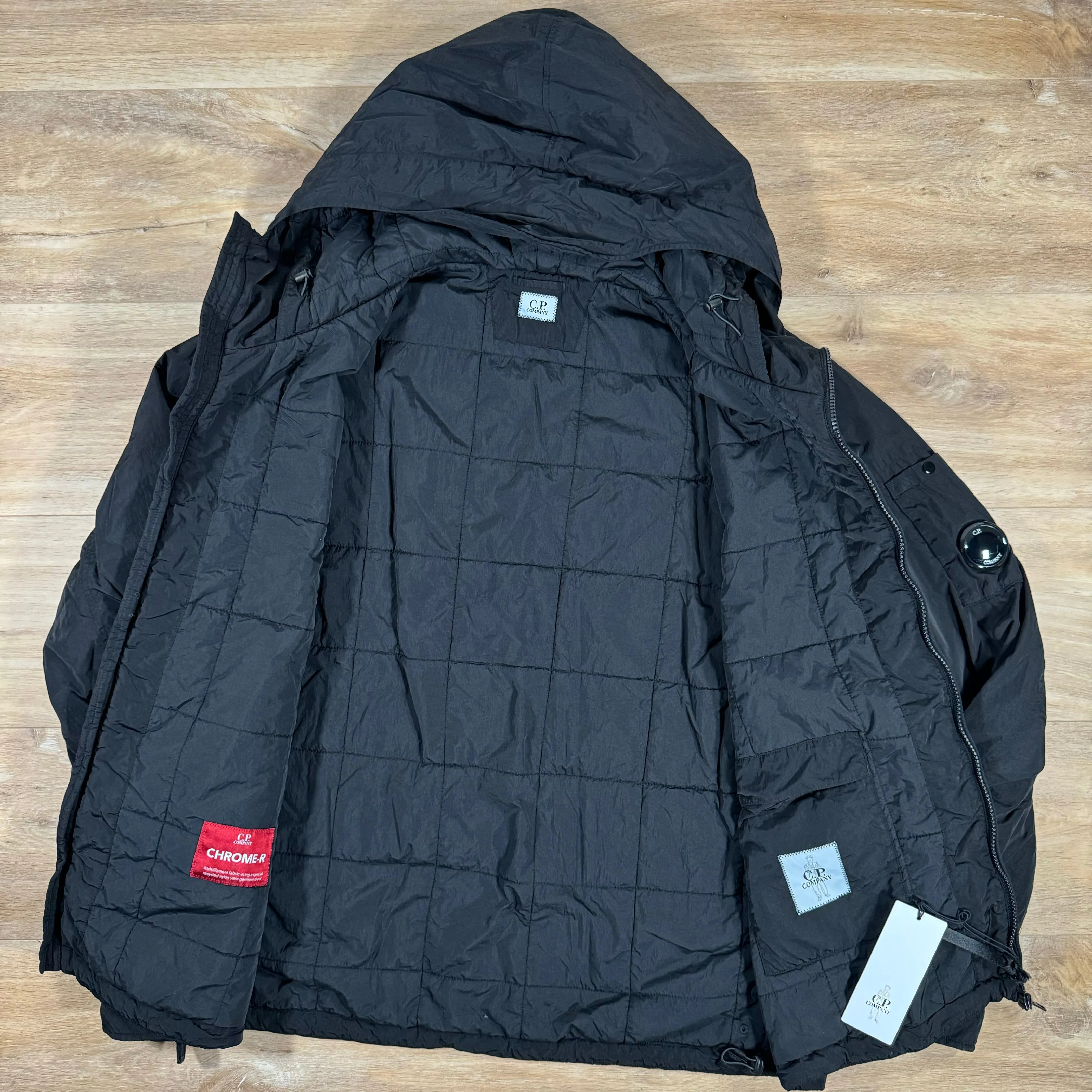 C.P. Company Chrome-R Padded Lens Jacket in Black