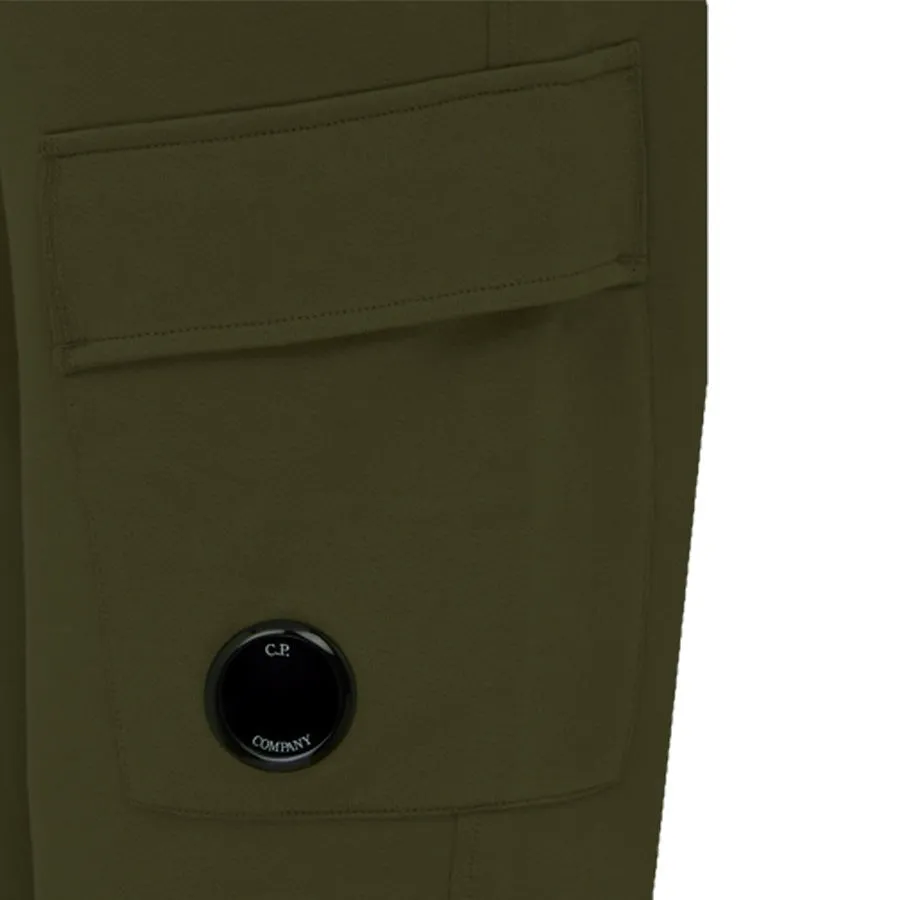 C.P. Company Diagonal Raised Fleece Cargo Sweatpants in Ivy Green