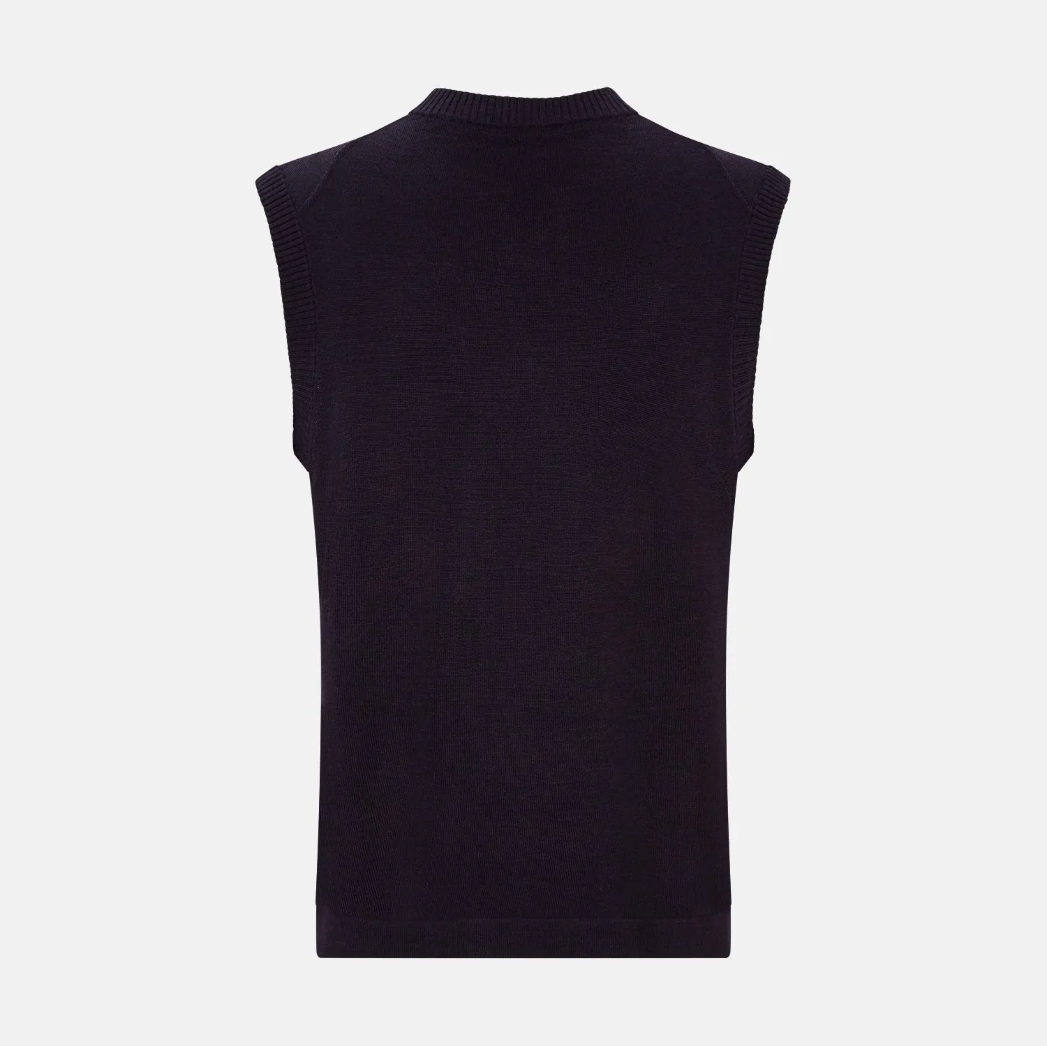 Dark Purple Fine Merino V-Neck Vest