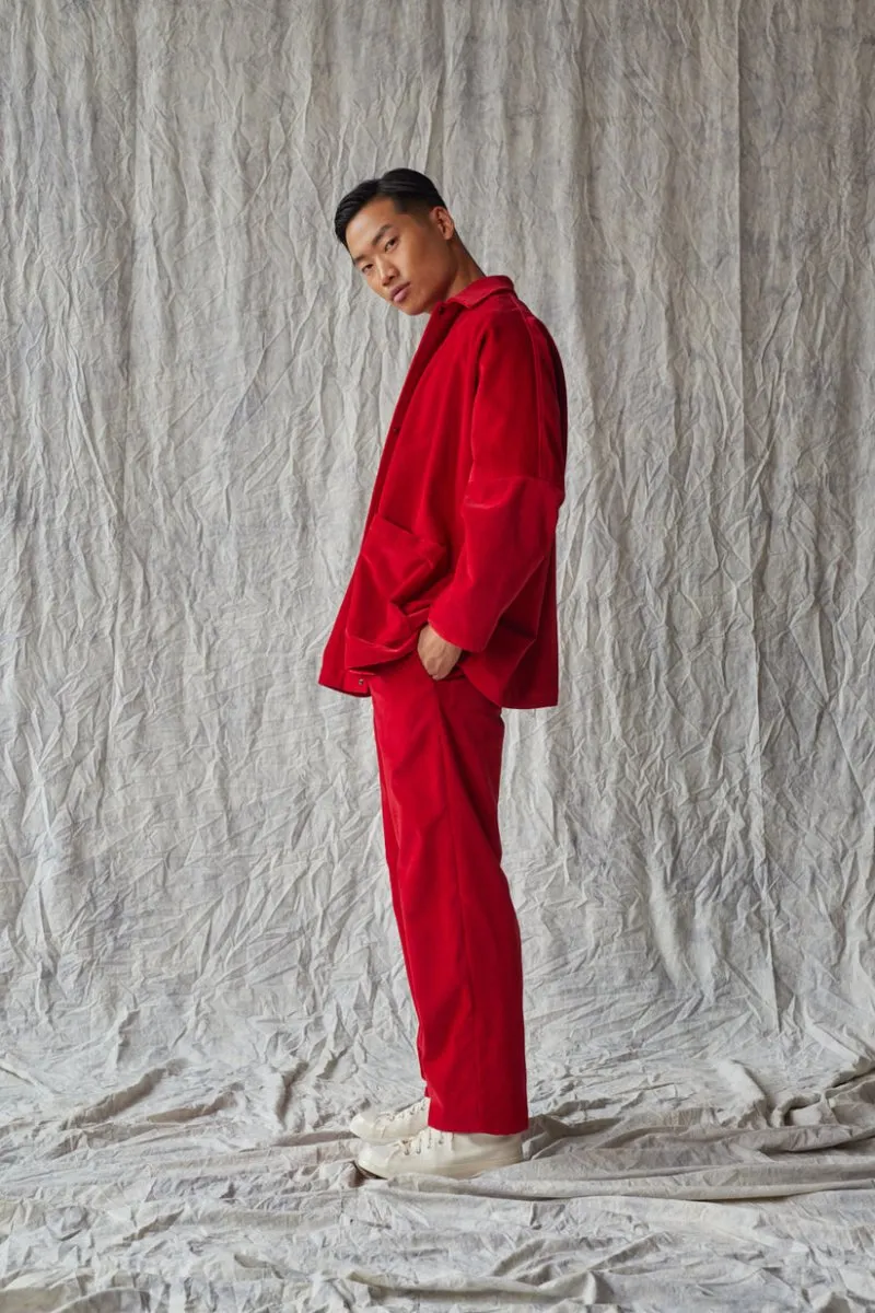 Devlyn van Loon Oversized Shirt Jacket (Red Velvet)