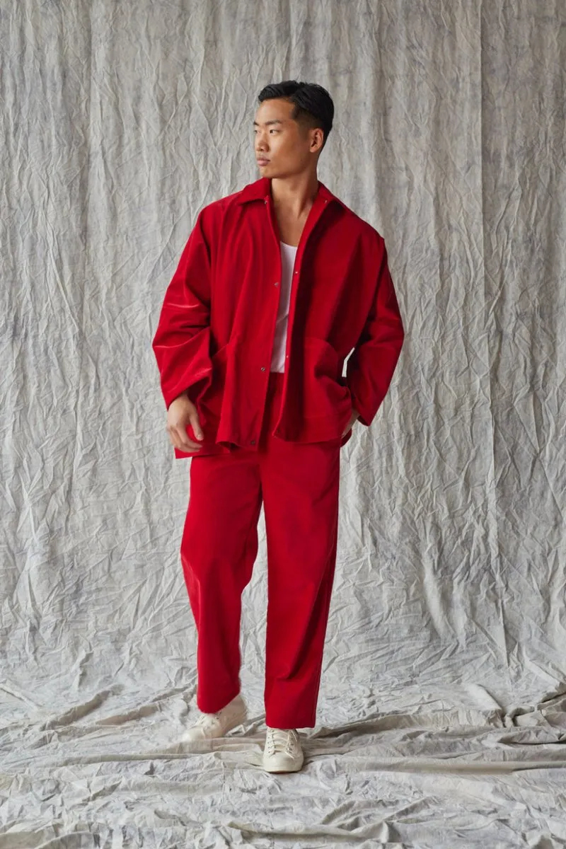 Devlyn van Loon Oversized Shirt Jacket (Red Velvet)