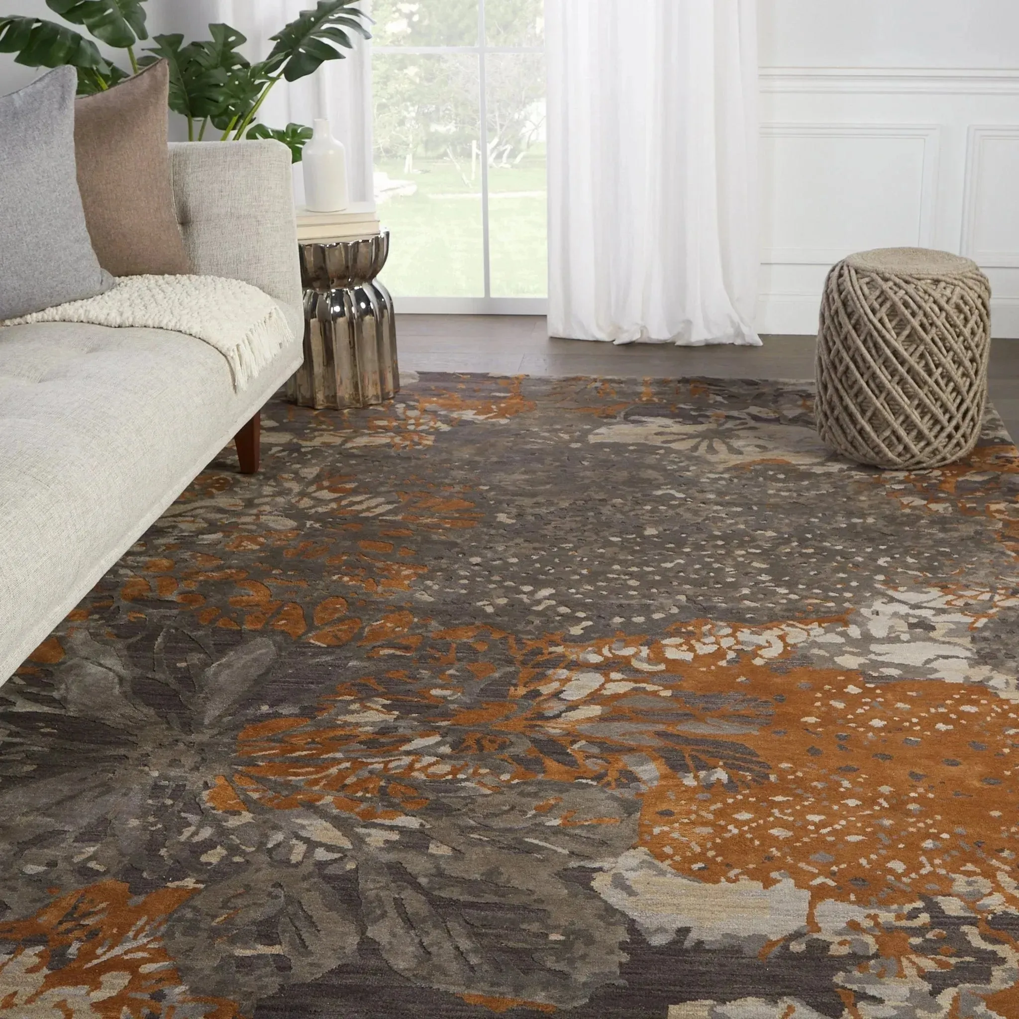 Dreamtime By Jenny Jones DJJ02 Deep Ocher/Grey Rug