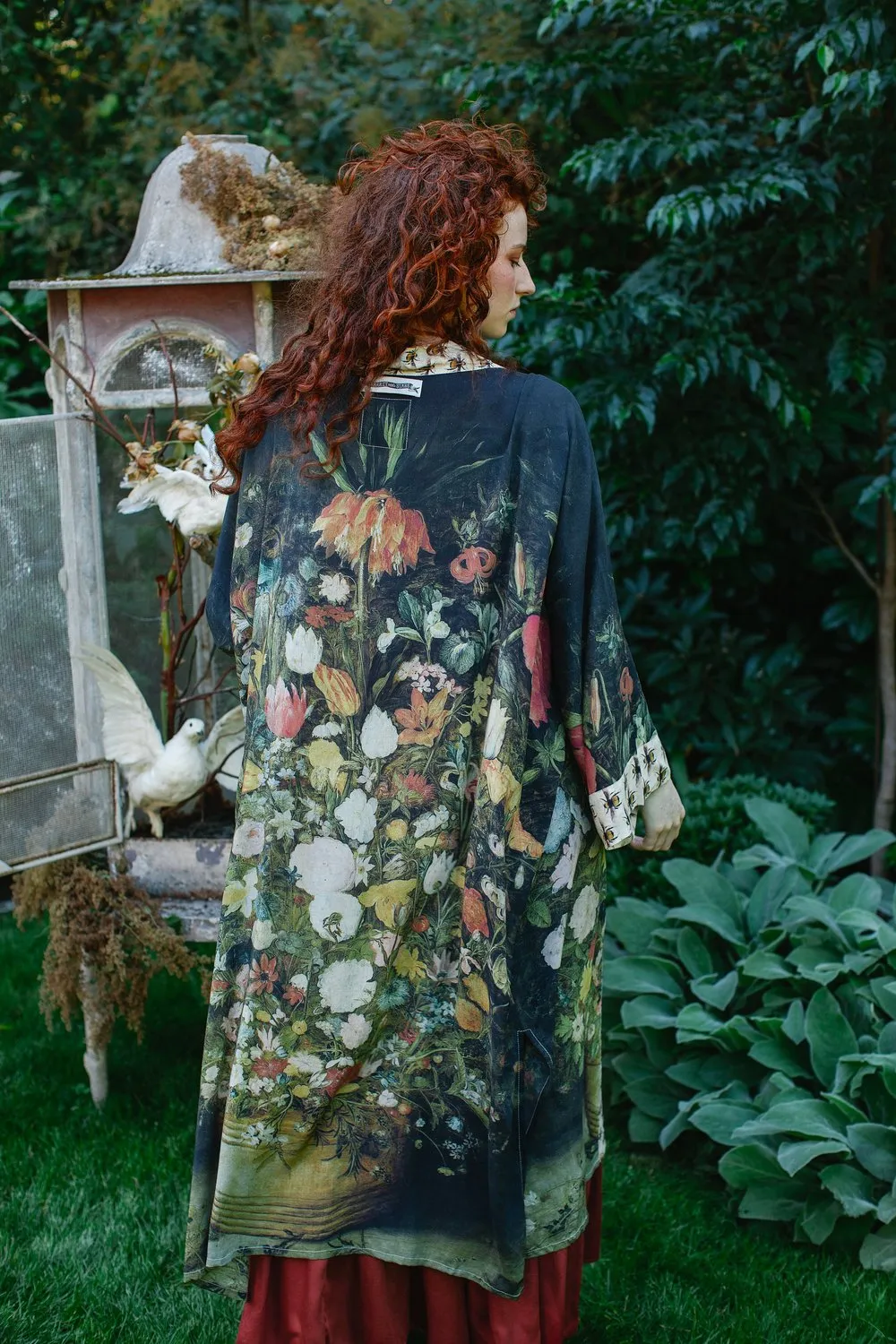 Duster Kimono Robe Long I Dream in Flowers with Bees - Not included in Black Friday Sale